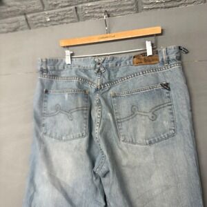 Lugz Mens Baggy Wide Leg Jeans Light Wash Distressed Blue Denim Size 40